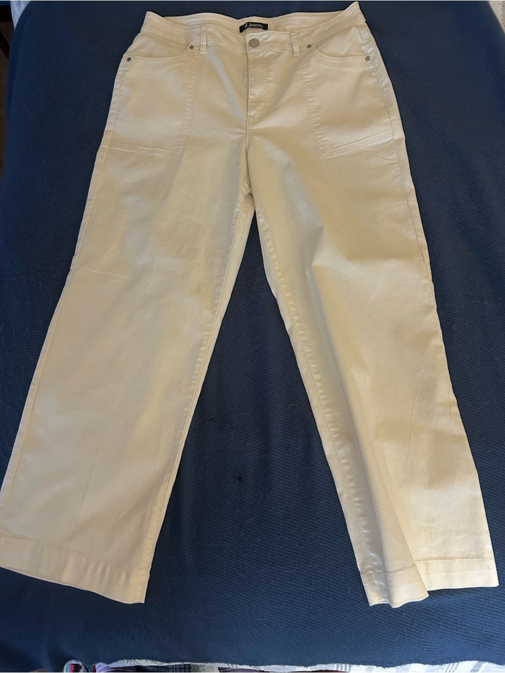 d. jeans Cream Wide-Leg Jeans